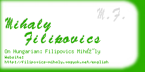 mihaly filipovics business card